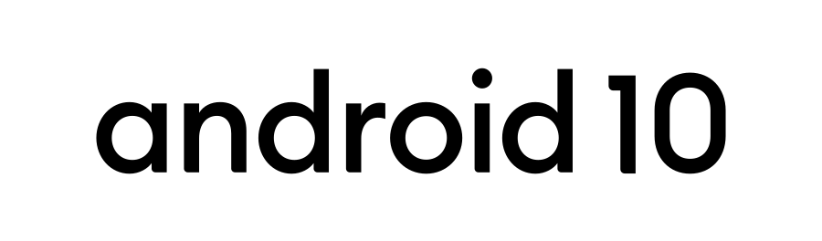 Logo de Android 10 - Son unas letras que dicen Android 10 en negro.