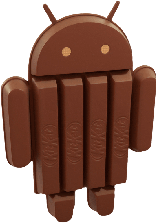 Logo de Android 4.4 - Es un androide hecho de barras de Kit Kat.