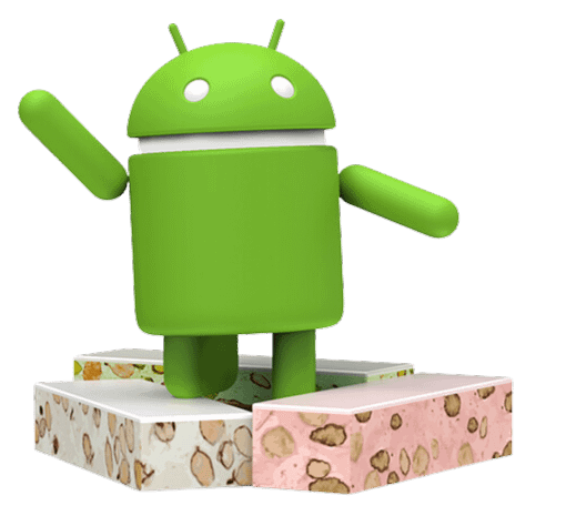 Logo de Android 7.0 - Es un androide rodeado de turrón.